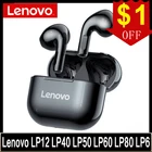 Беспроводные наушники Lenovo LP40 LP6 LP12 LP50 LP60 LP80  TWS наушники Bluetooth 5.0 HD двойная стереогарнитура с сенсорным управлением Спортивная гарнитура наушники-вкладыши с басами