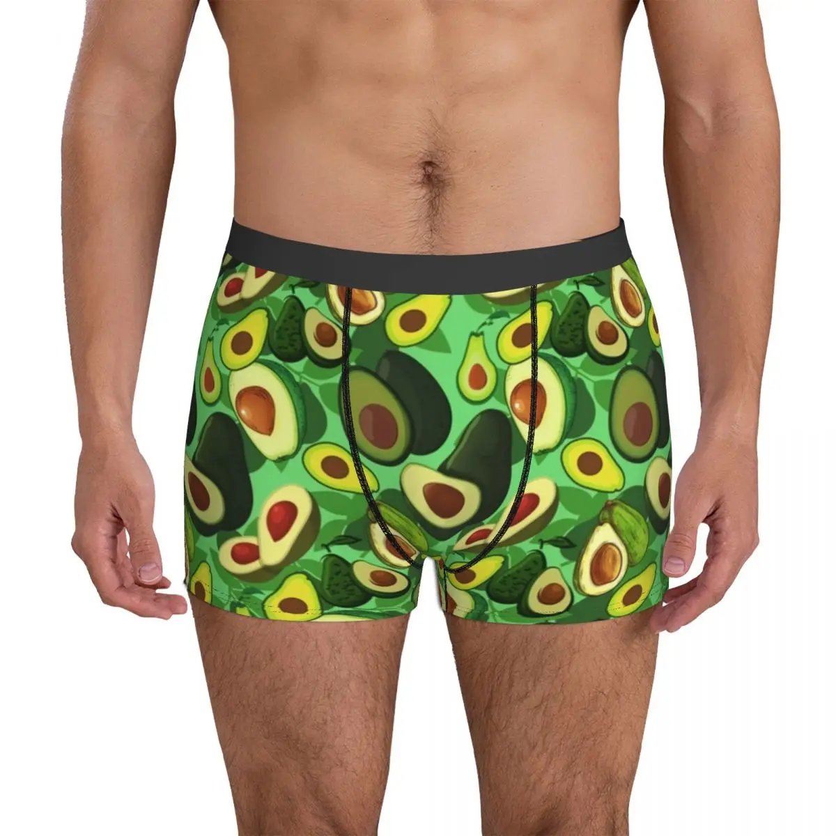 

Green Avocado Underwear Fruit Print Customs Boxer Shorts High Quality Men's Panties Comfortable Boxer Brief Birthday Present