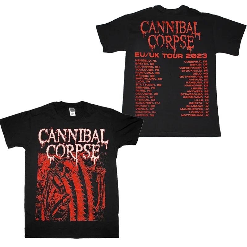 Cannibal Dead Eu/Uk Tour 2023 футболка черного цвета полный размер