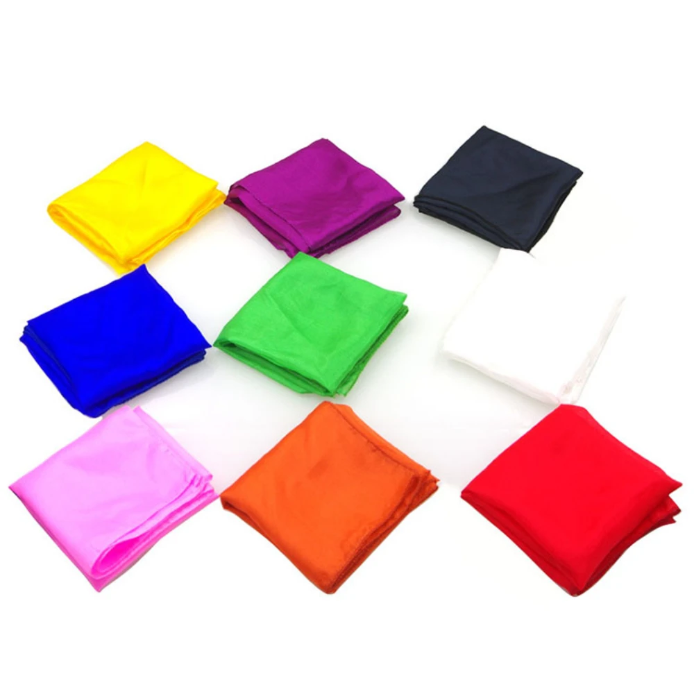 

60cm*60cm Magic Real silk Magic Scarf Multicolor Various Size handkerchief ultra-thin Magician Scarves Magic Tricks Stage Props