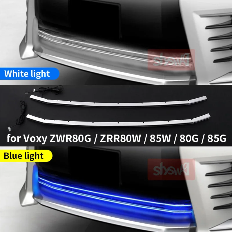 Передний бампер для автомобиля хромированная отделка Voxy 80 2014 синий/белый цвет