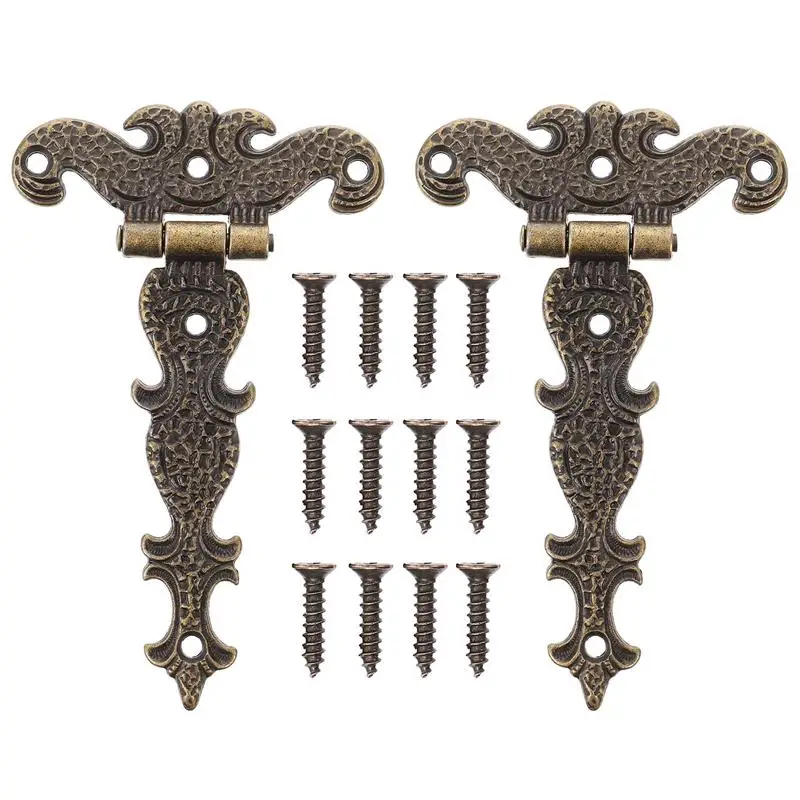 

2pcs Retro Decorative Zinc Alloy Butt Hinges Antique Wooden Box Hinge (Bronze)