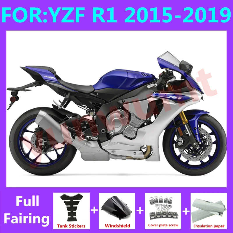 

NEW ABS Motorcycle full Fairing Kit fit For YZF R1 2015 2016 2017 2018 2019 YFZ-R1 Bodywork Whole Fairings kits set blue grey