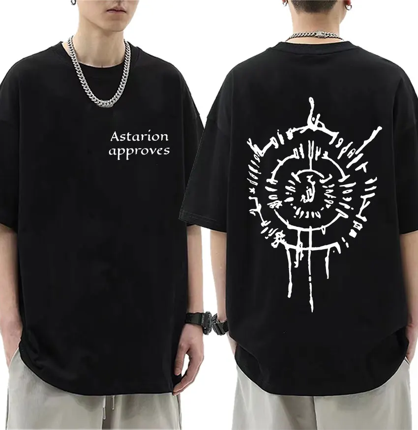 

2023, футболки с надписью Astarion для мужчин и женщин, модная футболка с круглым вырезом и коротким рукавом, Повседневные Удобные Хлопковые футболки оверсайз, уличная одежда