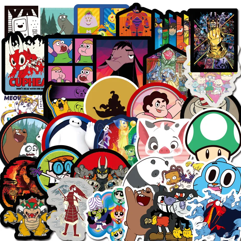

100, мультяшный стиль, Детский Стиль, наклейки для скейтборда, компьютера, чемодана, водонепроницаемые граффити