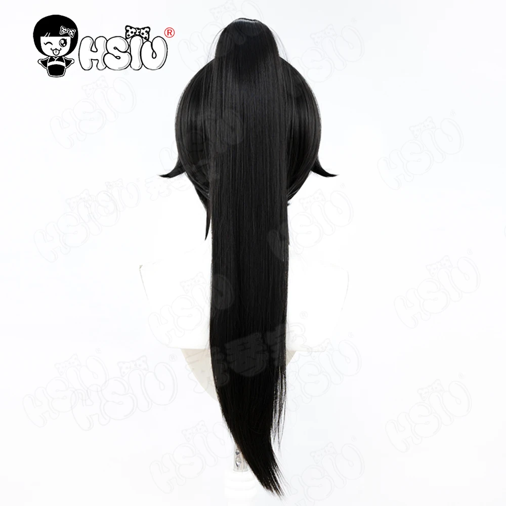 Фото Ayano Aishi Cospaly Wig Синтетический парик из волокна「HSIU」Длинный черный парик 60 см + шапочка для парика Игровой yandere Simulator Парик Ayano Aishi №5