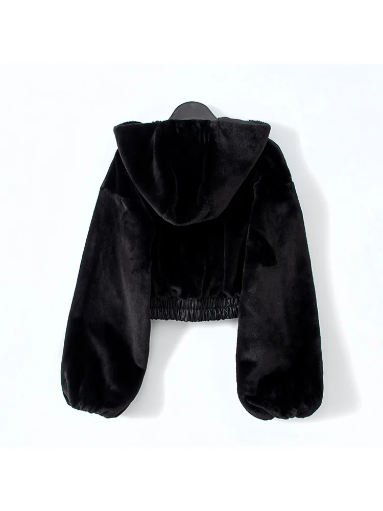 Женское пальто на молнии InsGoth Mall черное с высокой талией в стиле Харадзюку