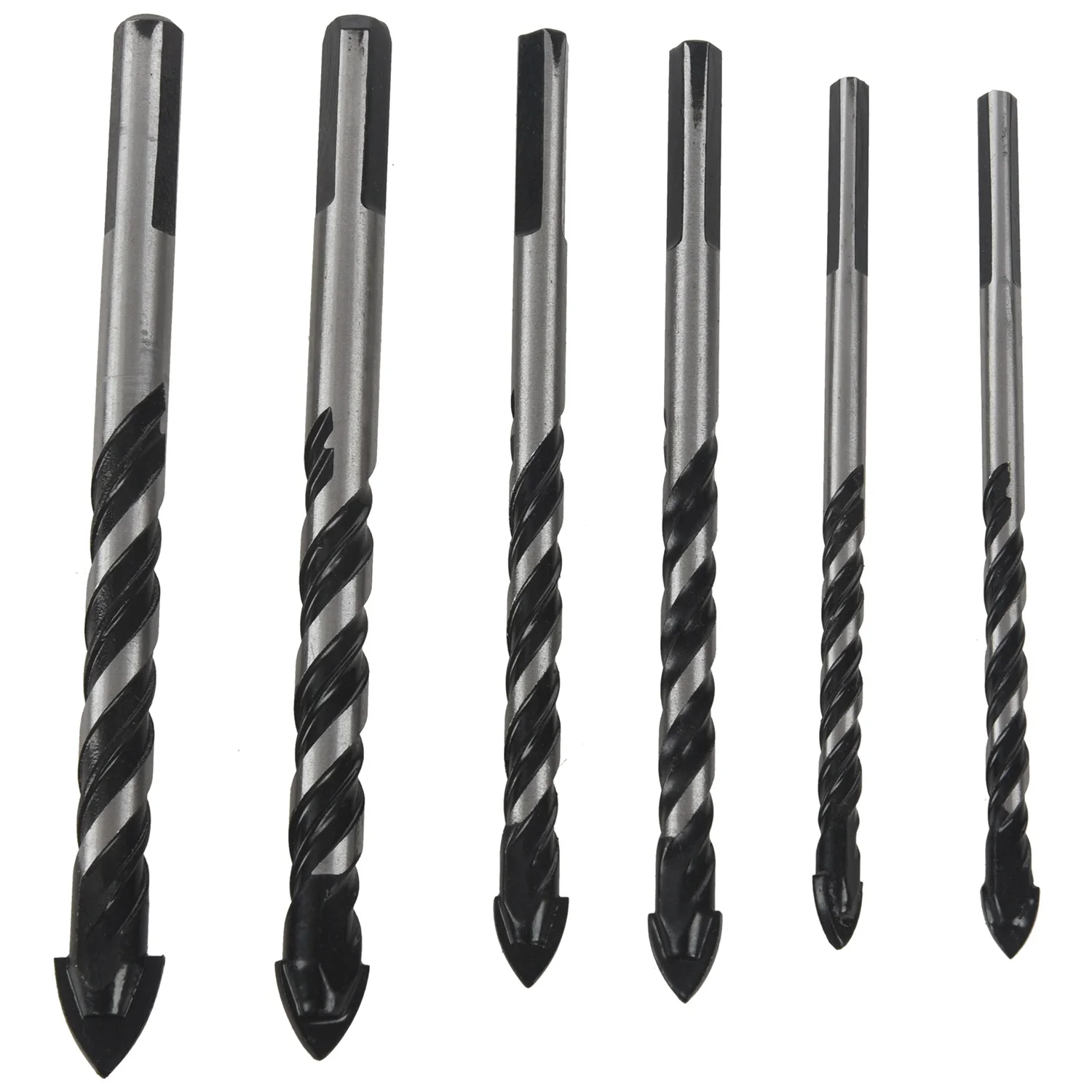 

6PCS Ceramic Tile Drill Bits Masonry Drill Bits Set for Glass Brick Concrete Wood Tungsten Carbide Tip for Wall Mirror and Ce