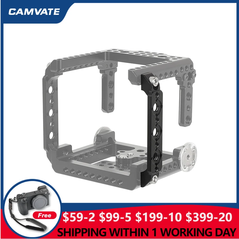 

CAMVATE Camera Cage Kit Side Arm Replacement With 1/4" 3/8" Mounting Points & ARRI Locating Pins For RED KOMODO Camera Cage Rig