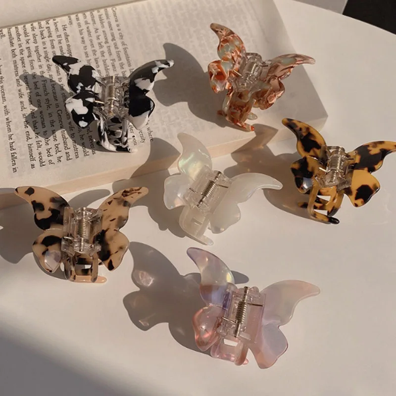 Заколка-краб женская для волос Модный стильный зажим леопардовой расцветки с