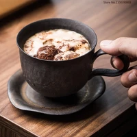 stoneware handmade japanese style vintage coffee cup afternoon tea ceramic mug set with tray american style coffee set batedeira