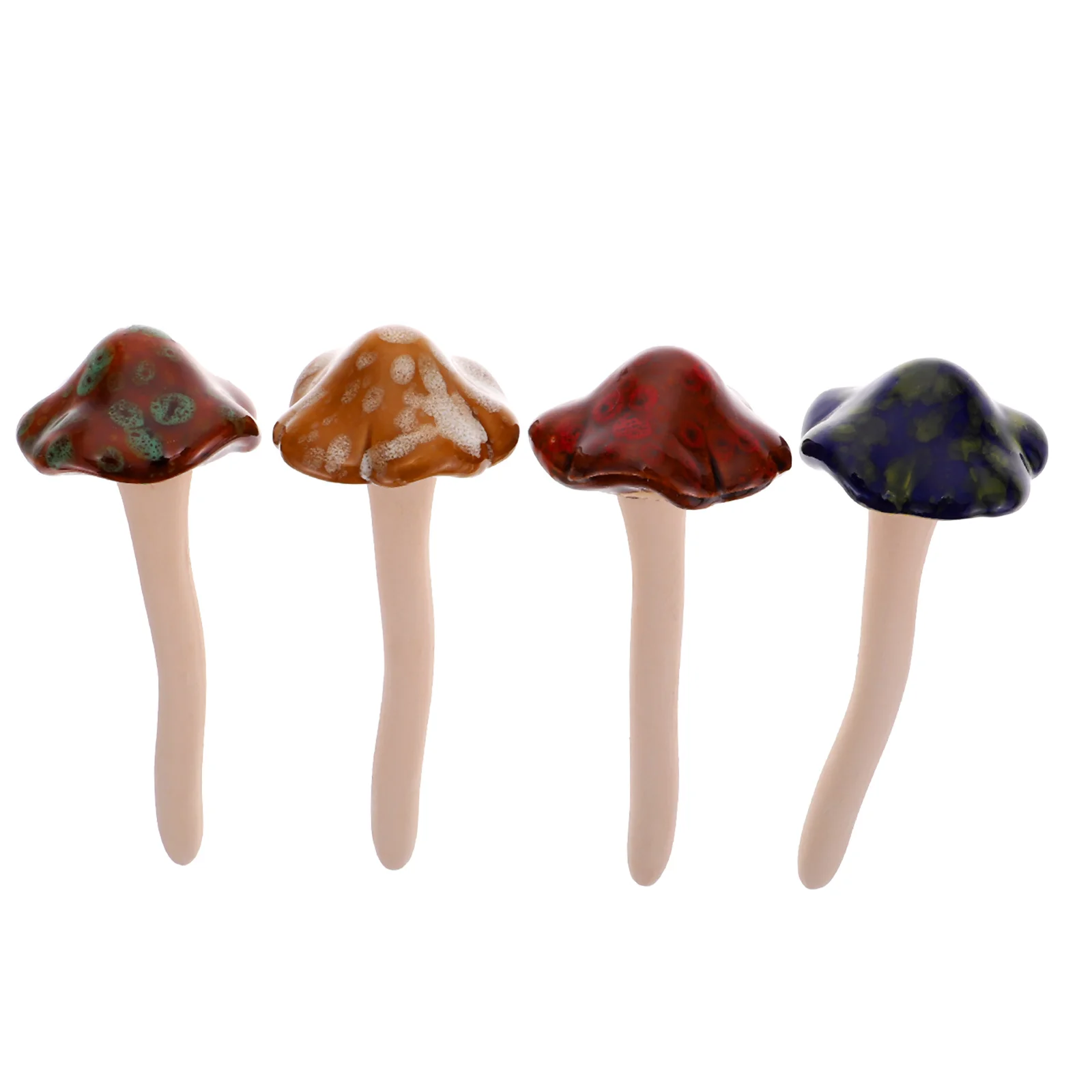

4pcs Mini Garden Mushrooms Ceramic Mushrooms Flower Pot Mushrooms Decor