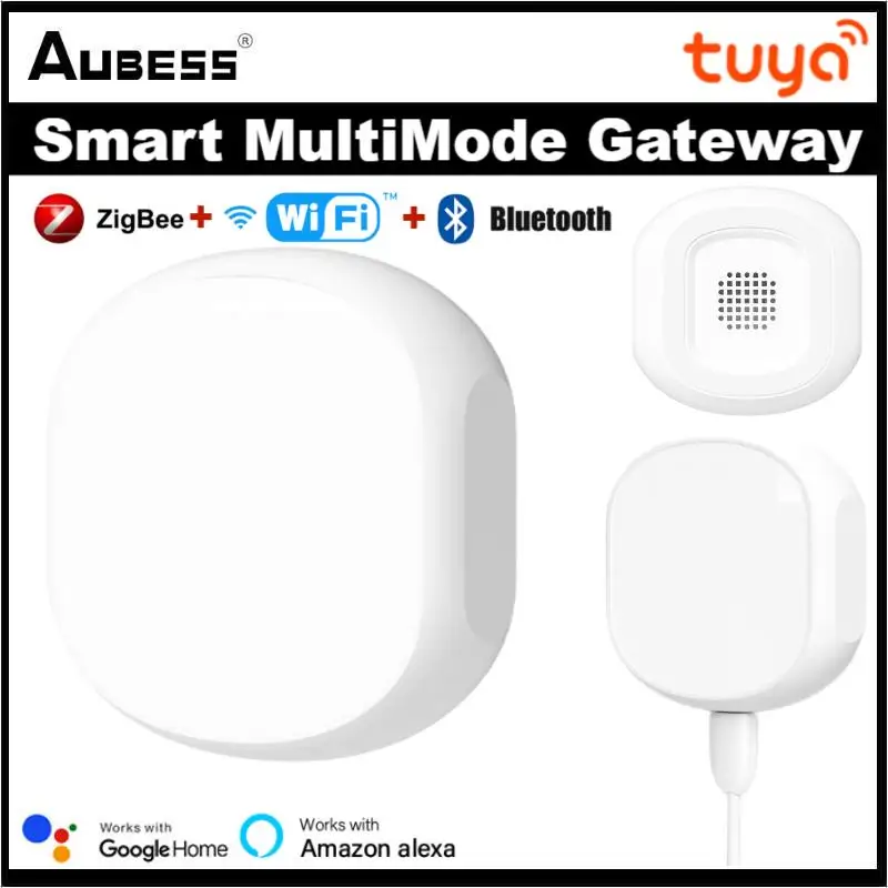 

Aubess Tuya Smart 3-in-1 Gateway Hub WiFi ZigBee Bluetooth Multimode Bridge Remote Control Home Device By Alexa Google Assistant