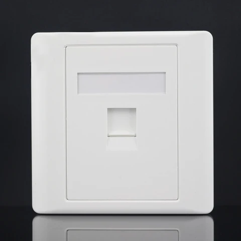 Модульный сетевой панельный разъем rj45, 1 порт, cat5e cat6, белый трапециевидный, ПК, настенная Лицевая панель, лицевая панель, компьютер без инструментов, 86 мм