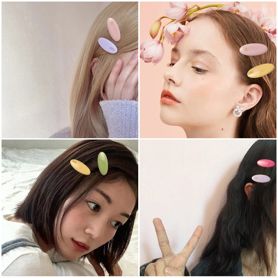 

Plastic Sweet Oval Duckbill Hair Clips Candy Color Duck Bill Clamp Hair Accessories Simple Hairgrips Oval Hair Clip Fashion