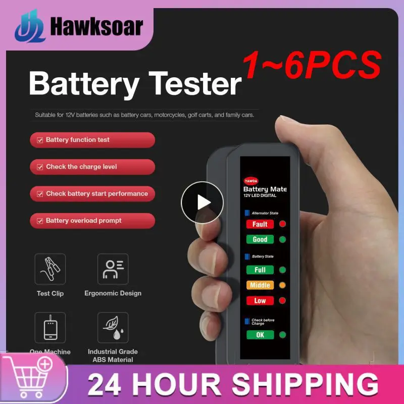 

Мини-тестер автомобильного аккумулятора 12 В, 1 ~ 6 шт.