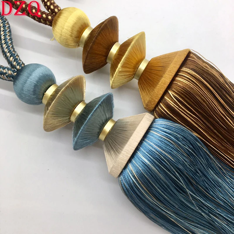 

2 Pieces Tricolor Balls Hanging Belt Ball Beige/Red/Brown Color Matching Curtain Tassel Tieback Curtain Holder Buckle #A106