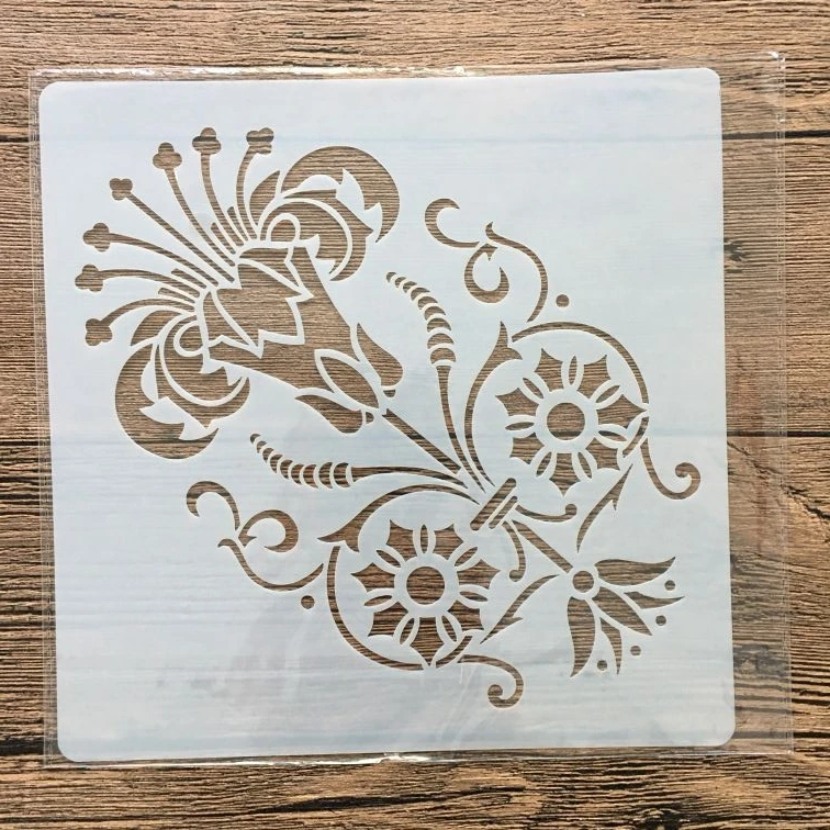 

20 *20 cm DIY mandala jellyfish mold for painting stencils stamped photo album embossed paper card on wood, fabric wall