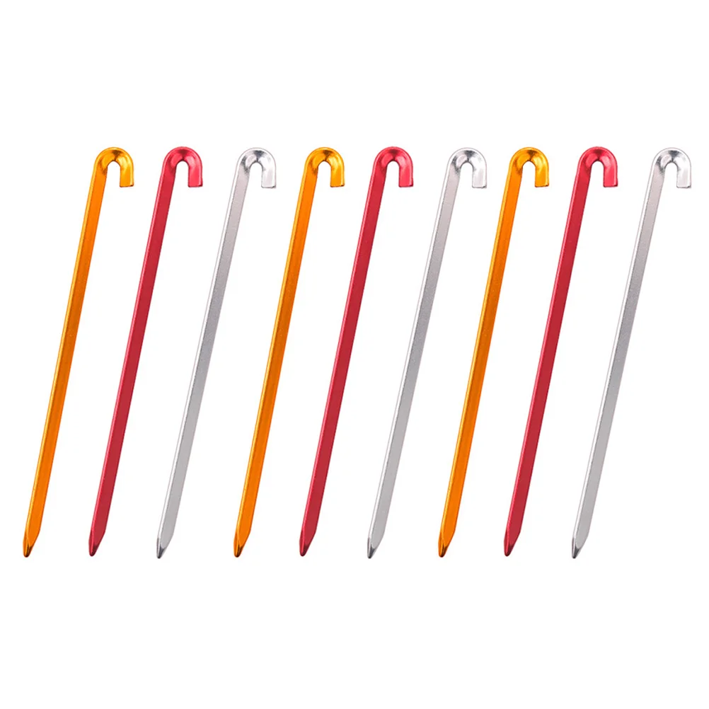 

Heavy Duty Tent Pegs Tent Peg Earth Tones Beach Tent Nails Hiking Stakes Aluminum Alloy Camping Tent Stakes Snow Tent Stakes