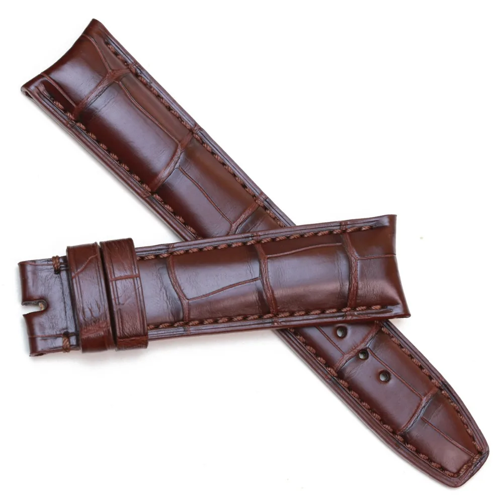 Suitable For Baume & Mercier CLIFTON Men Watchband Crocodile Leather Watch Strap With Bamboo Grain Black Brown 20 21mm