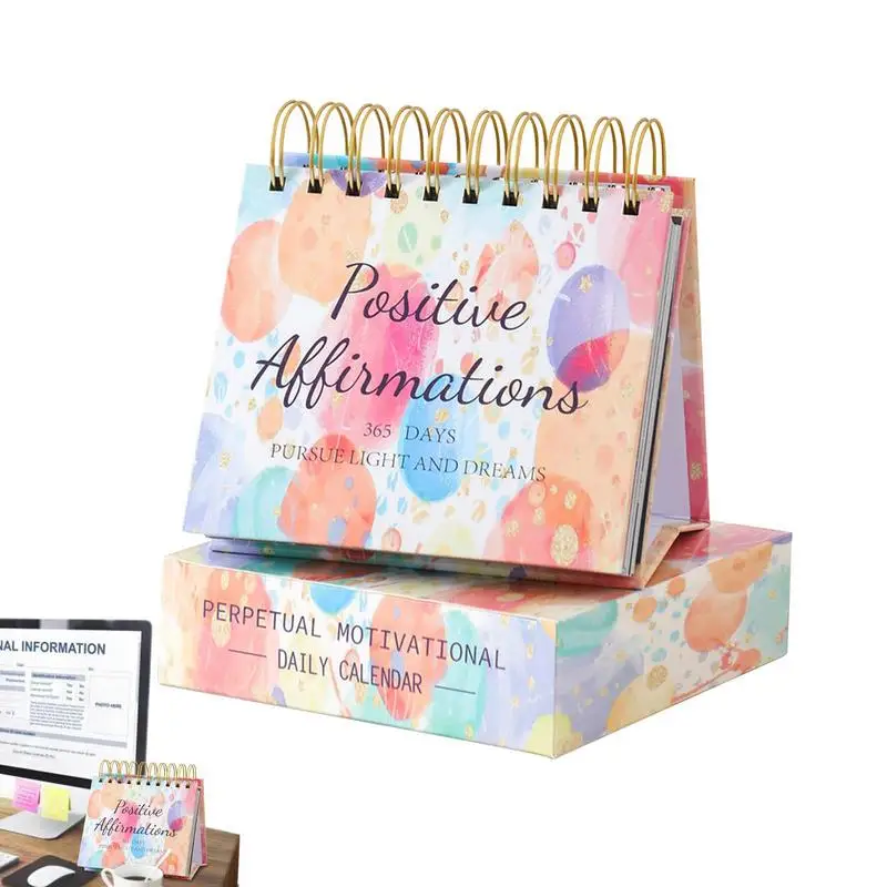 

2024 мотивационный настольный календарь, полноцветное ежедневное подтверждение, календарь, юмористический с вдохновляющими цитатами, позитивный креативный