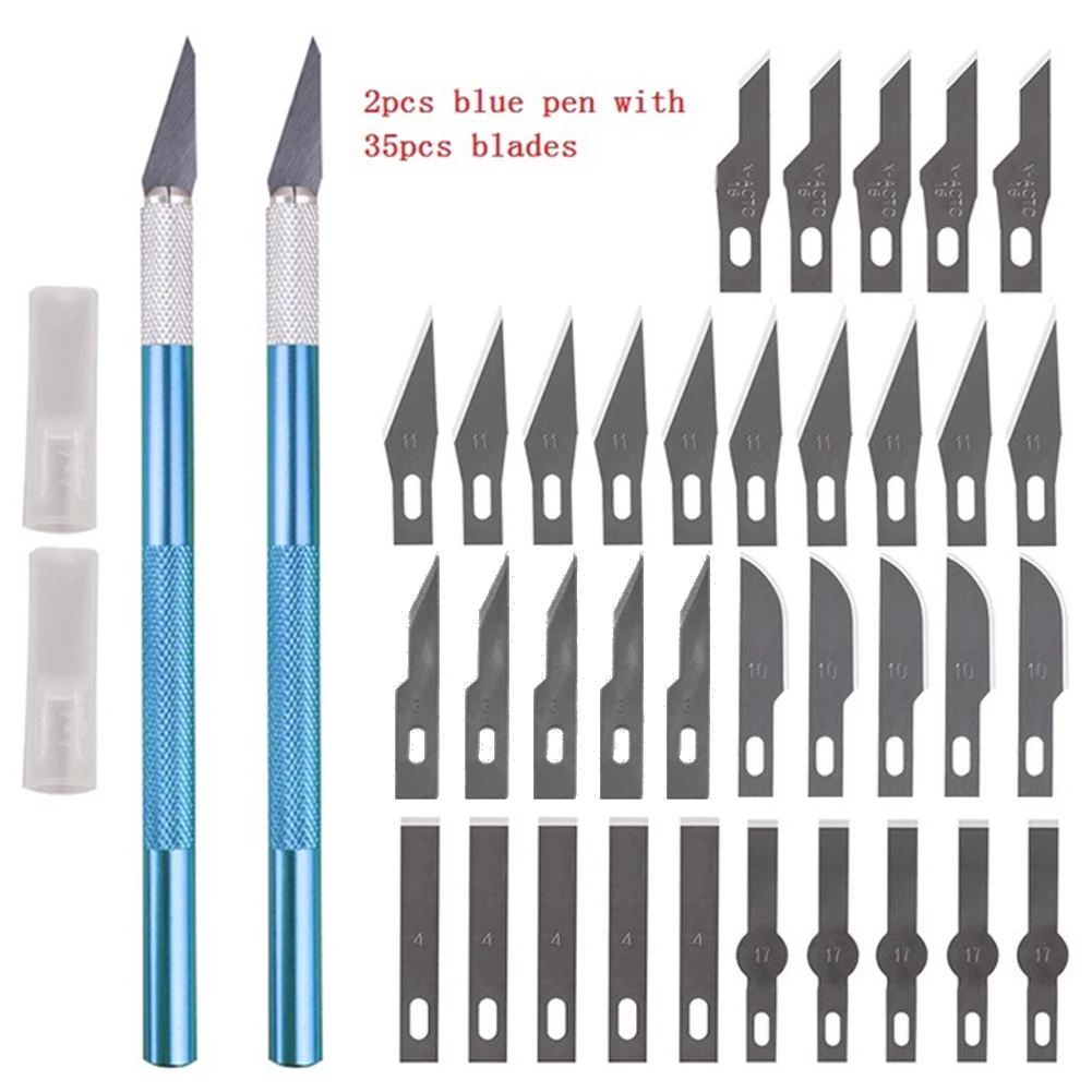 

37pcs/Set Multifunction Replacement Blade Spare Blades Carving Blade Cutting DIY 3/4/10/11/16/17# Carving Blade Hand Tools