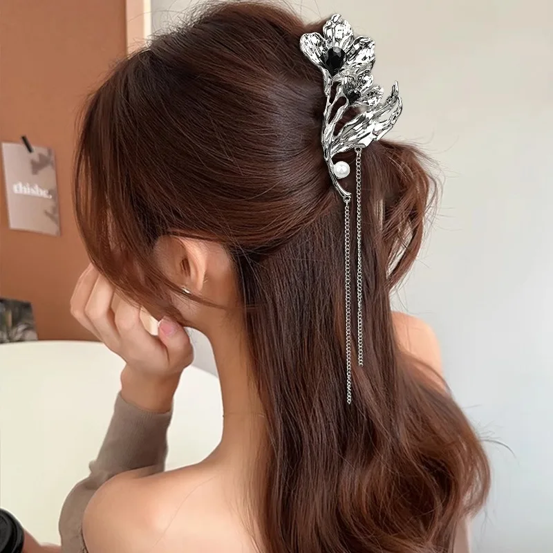 Новая нация китайский стиль бабочка кисточка захватывающая крабовую заколку для