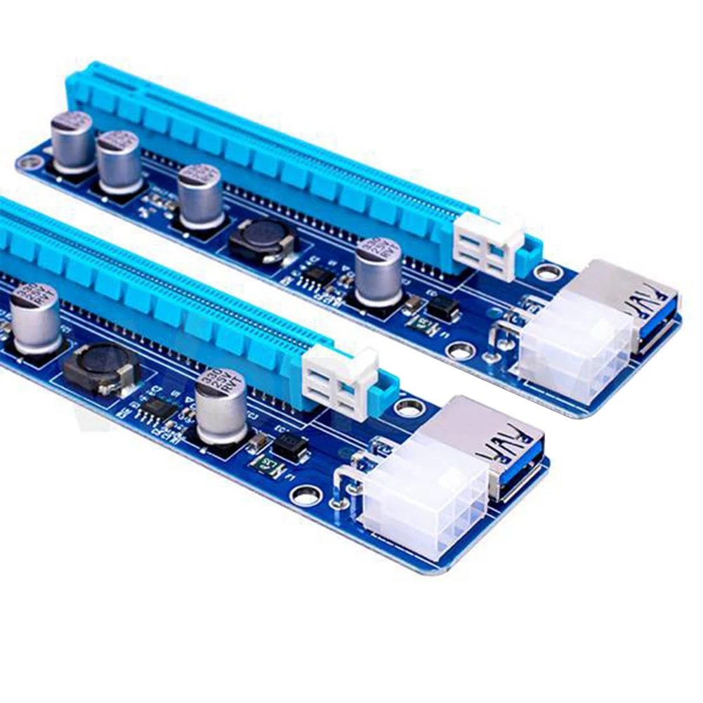 VER 008C Molex 6 Pin PCIE PCI-E PCI Express Райзер-карта 1X до 16X расширитель 60 см USB 3 0 кабель для
