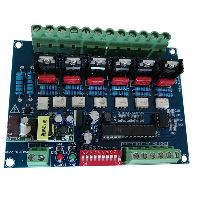 

6-канальный декодер DMX512, декодер DMX AC110V-220V, высокое напряжение 50 Гц, 6-канальный диммер 5Ax6ch для сценисветильник ламп накаливания