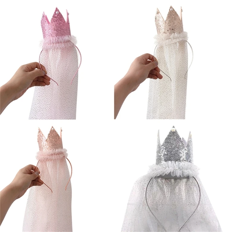 

Princess Crowns Birthday Party Crowns For Girl Tiaras Princess Headband Veil