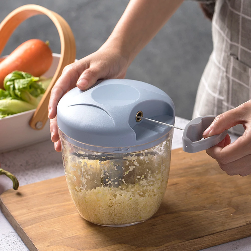 

Manual Garlic Press Multi-function Garlic Grinding Chopper Drawstring Vegetables Cutter Meat Grinders Kitchen Gadgets 900/500ml