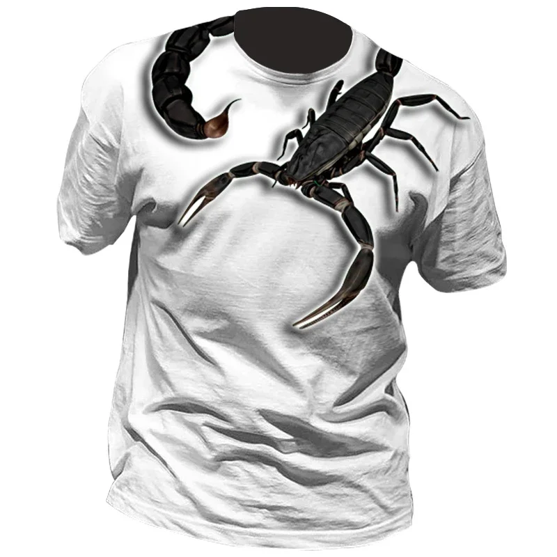

2023 6XL Men's T-shirts Classic Animal Scorpion 3D Printed T Shirt Summer Short-Sleeved Hip-Hop T-shirt Streetwear Unisex