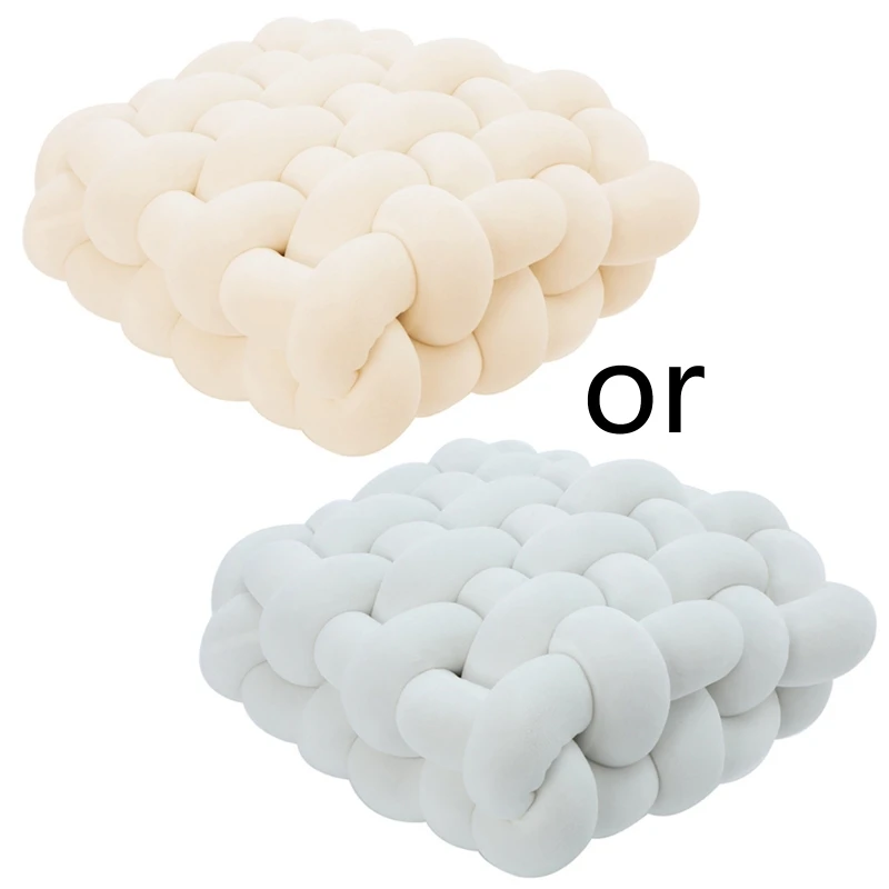 

Скандинавский стиль, ручная работа, тканый плюшевый квадрат, подушка для спинки сиденья, завязанная узлом мягкая однотонная для