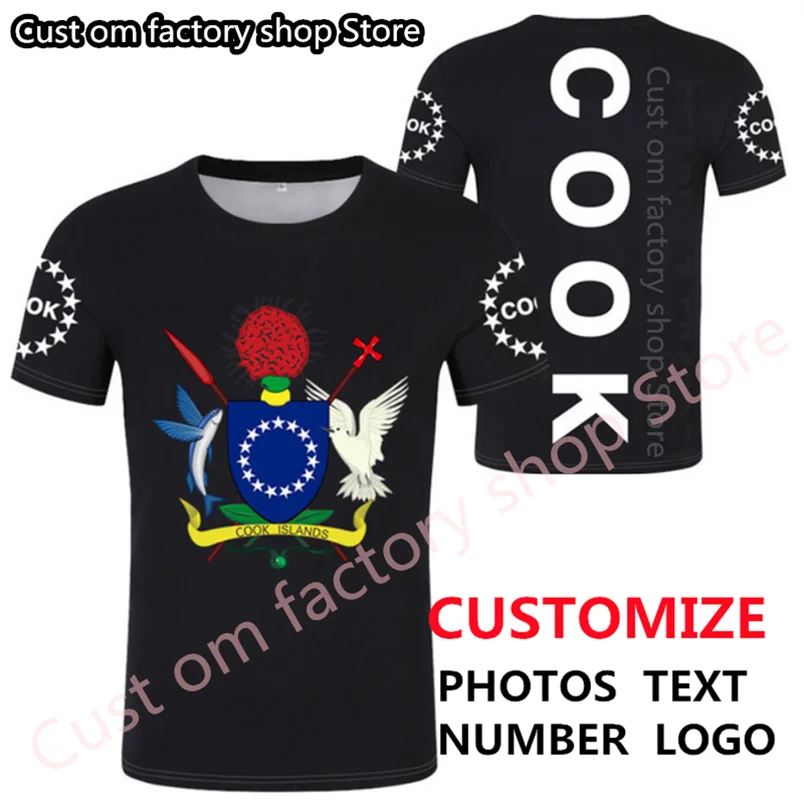 

COOK ISLANDS t shirt diy free custom made name number cok t-shirt nation flag ck country print black college print photo clothes