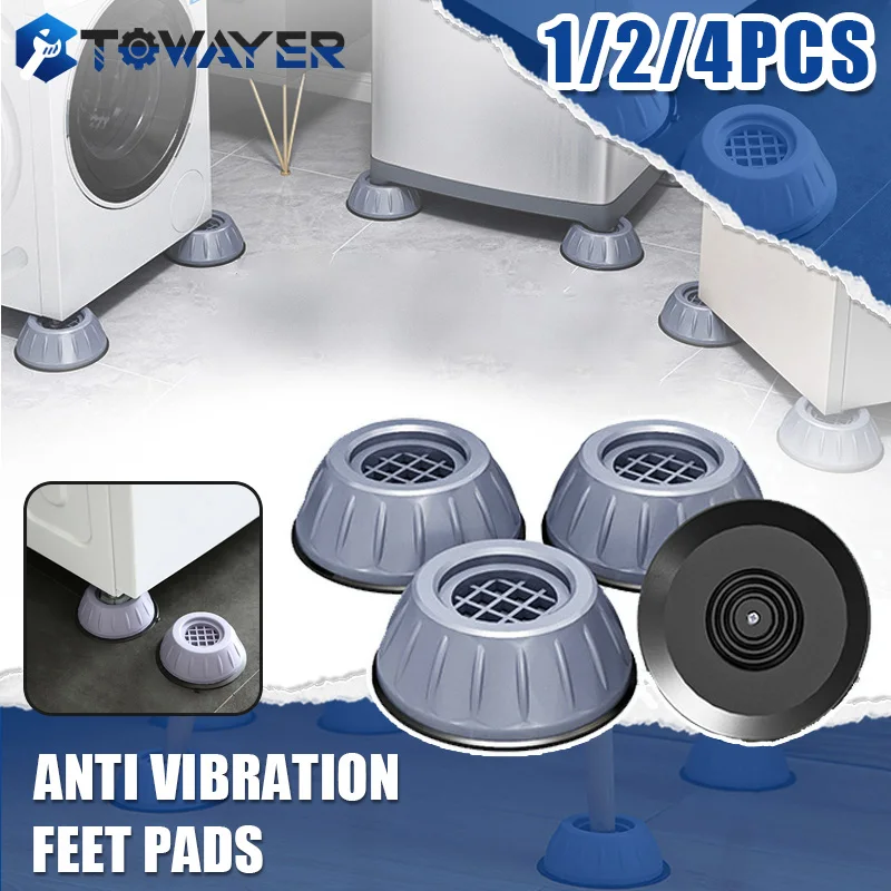 

1/2/4Pcs Anti Vibration Feet Pads Rubber Legs Slipstop Silent Skid Raiser Mat Washing Machine Support Dampers Stand Furniture