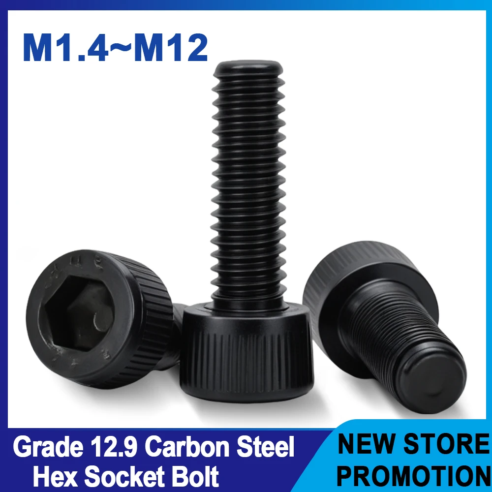 

Болты DIN912 из углеродистой стали черные 12.9 M1.4-M12