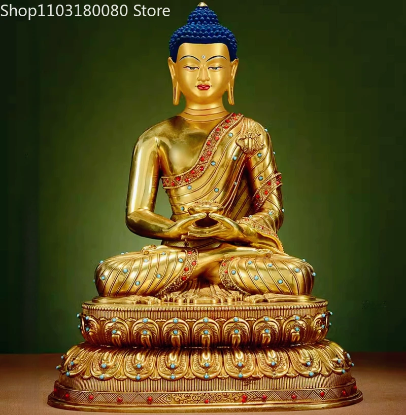 Резьба по меди позолота статуя Будды Амитабхи тибетская скульптура Амитаюса