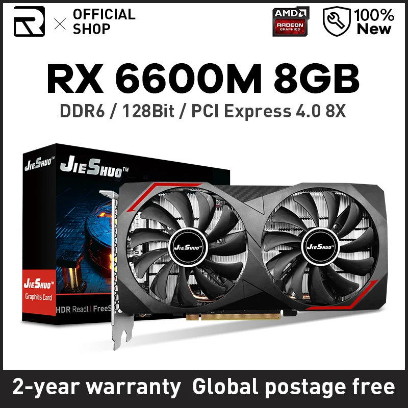 

Новая видеокарта AMD RX6600M 8 Гб Radeon RX 6600M GPU GDDR6 128 бит 14 Гбит/с 7 нм видеокарта поддержка настольного процессора