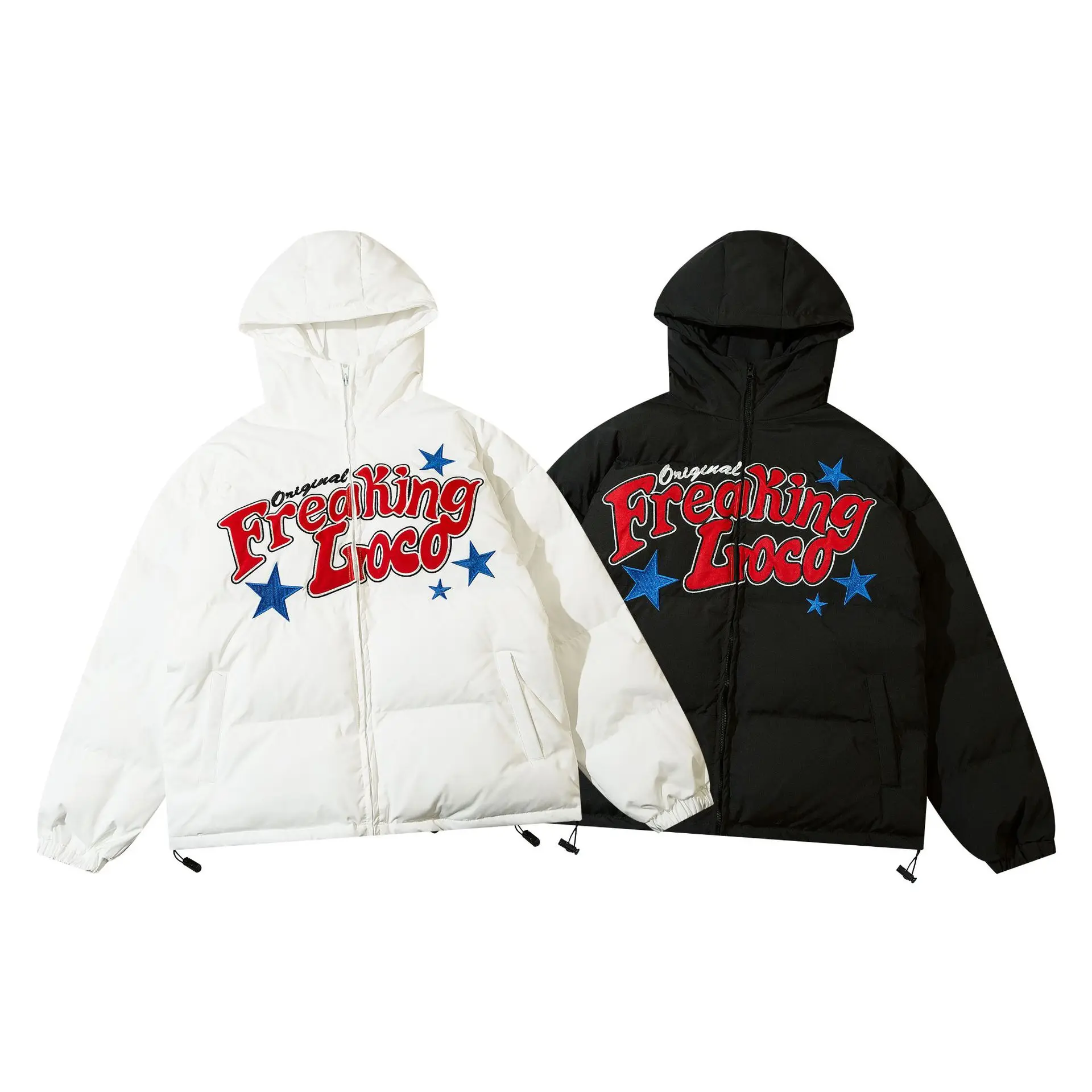 2022 Winter New American hiptop retro fashion vintage vintage hooded cotton padded jacket for men