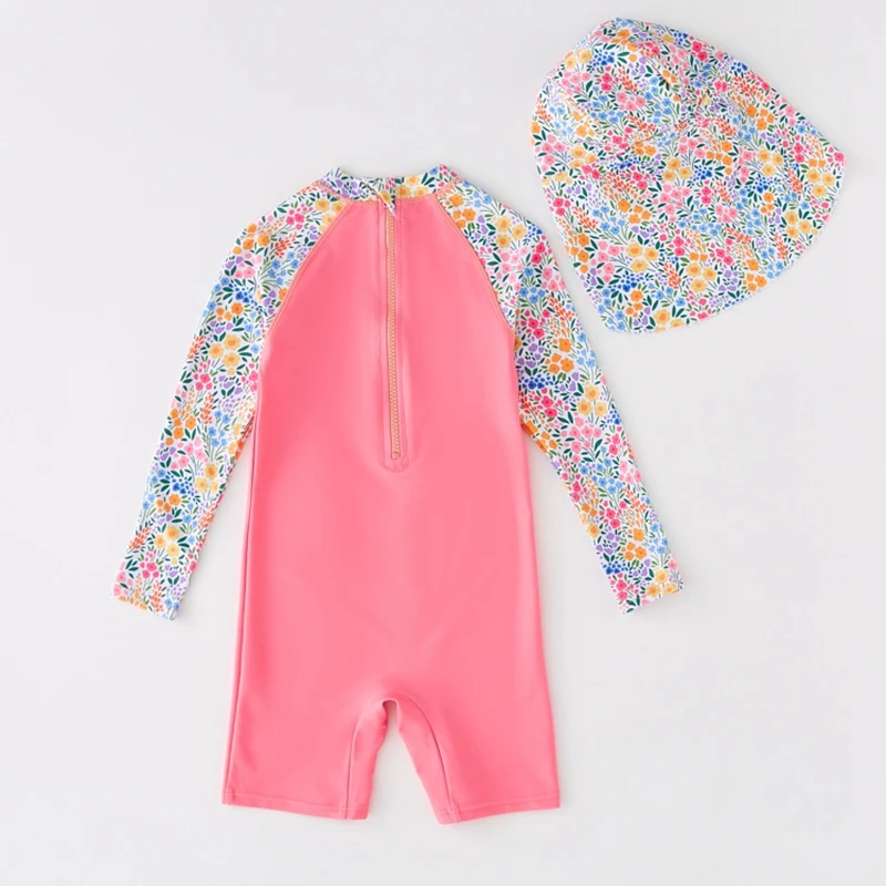 Swimsuit Kids Girl Long Sleeves Swimwear for Girls Cartoon Rabbit UPF50 UV Protection Children's Bathing Suit Beach Clothes Baby