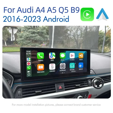 12,3 Android 14 Беспроводная мультимедийная стереосистема Carplay для Audi A4 A5 Q5 B9 2016-2023 IPS WIFI 4G BT Сенсорный экран GPS Navi Приемник