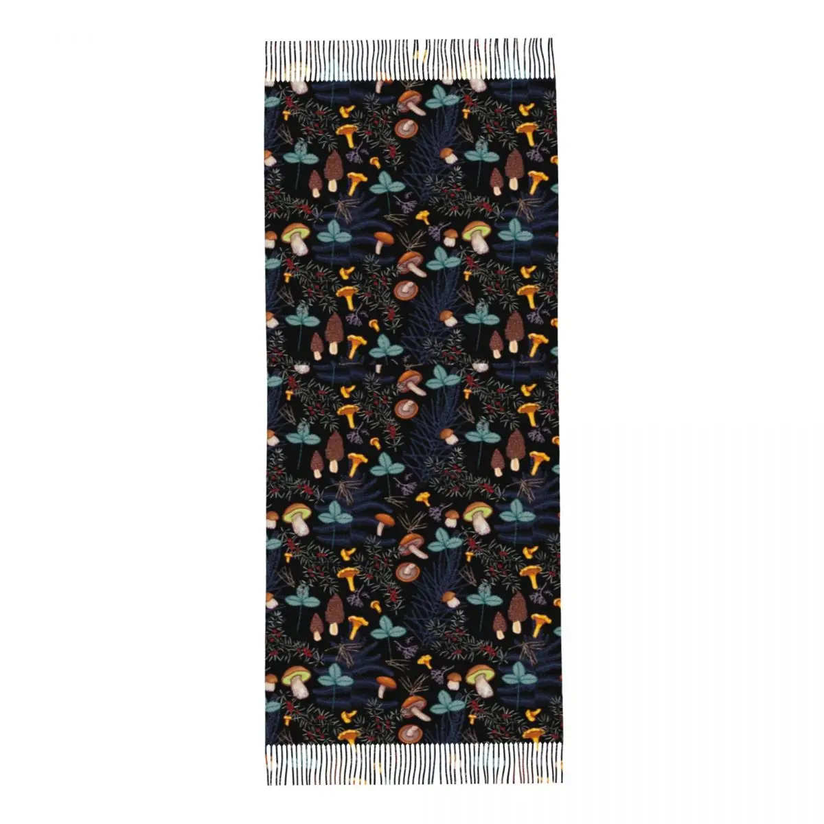 Темный лес грибы шаль обертка для женщин зимние теплые длинные мягкие шарфы