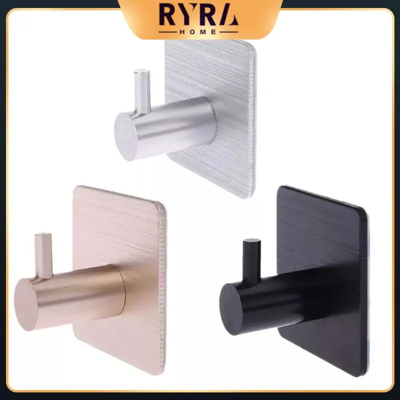 

1pcs Door Hook Self Adhesive Wall Hooks Aluminum Waterproof Bags Key Rack Bathroom Accessories Door Wall Hook