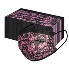 Маска одноразовая 3-слойная дышащая с кружевным принтом для взрослых, 50 шт.