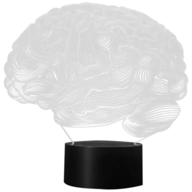 

Brain Shape 3D Illusion Lamp 7 Color Change Press Switch Led Night Light Acrylic Desk Lamp Atmosphere Lamp Novelty Lighting