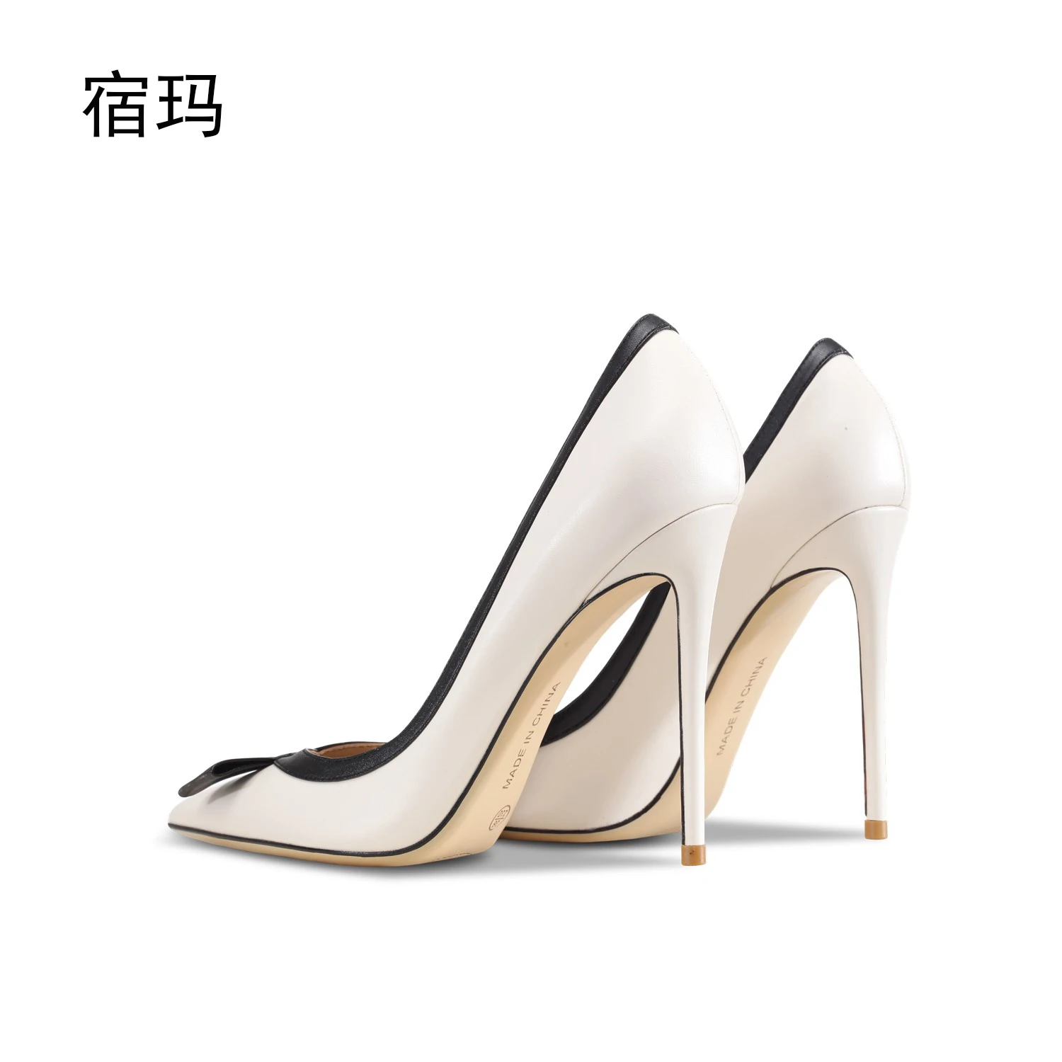 2023 New Bowknot Fashion High Heels Sexy Women's Versatile Pointed Pumps Genuine Leather Matte Designer Office Women's Shoes 41