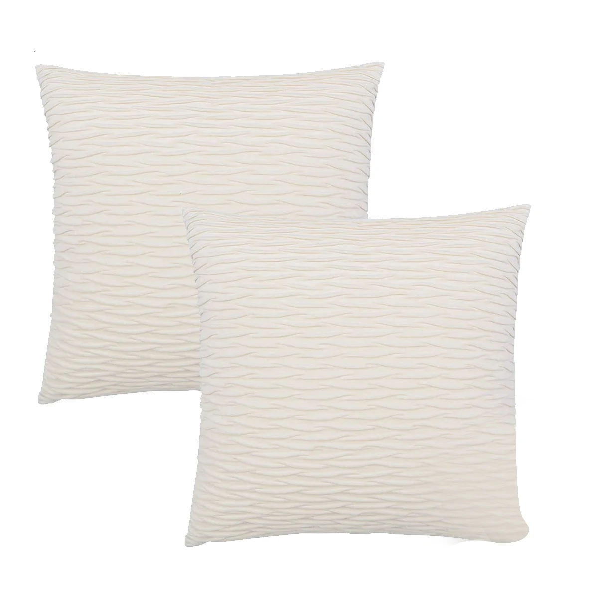 

Декоративные наволочки для дивана в гостиную, плиссированные наволочки с волнистыми полосками, однотонные мягкие (белые)