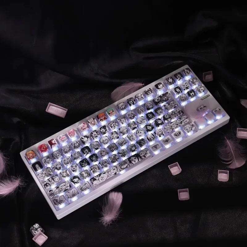 108 клавиш/комплект Аниме колпачки для клавиш Ahego PBT Сделай Сам индивидуальный OEM