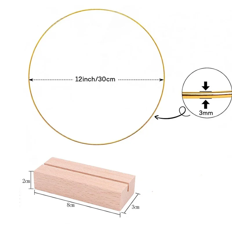 Металлическая гирлянда длиной 30 см настольный центральный предмет деревянная