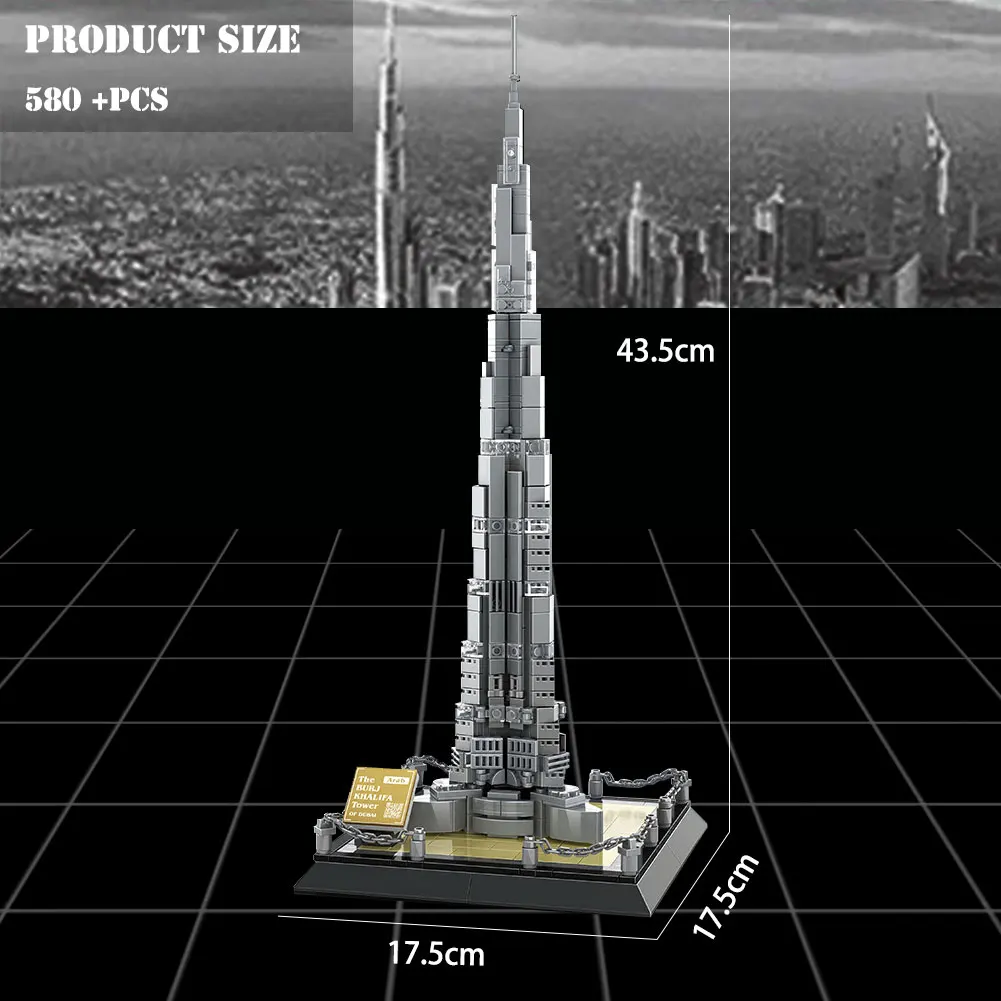 Город Дубай всемирно известная модель Burj Khalifa строительные блоки миниатюры